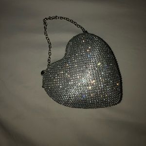 Rhinestone heart mini purse